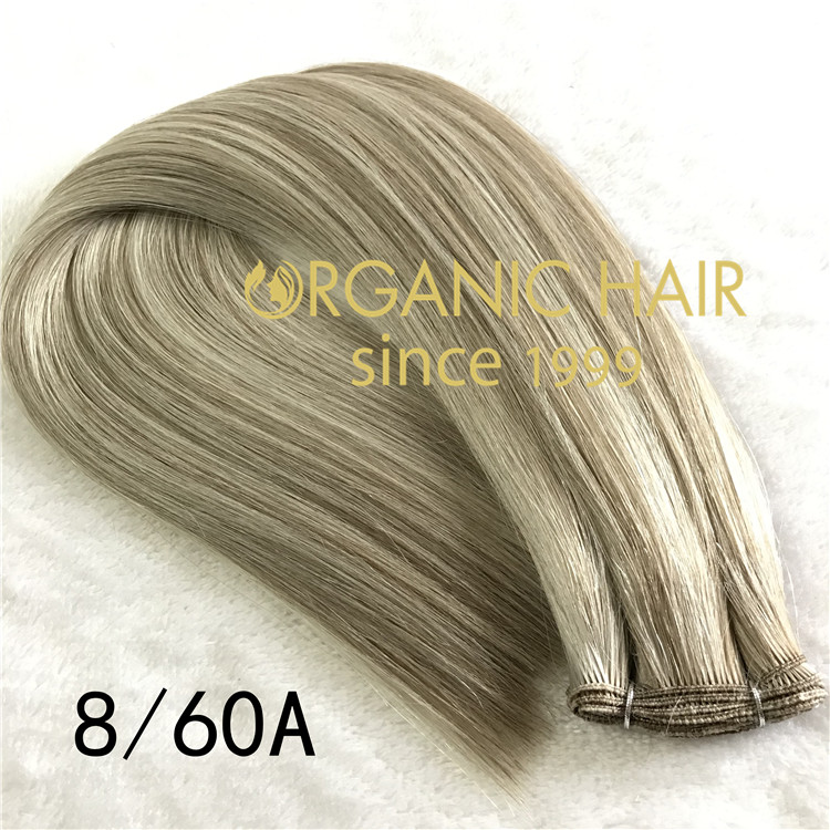 Hand tied weft full cuticle intact and double drawn color8/60A   C97